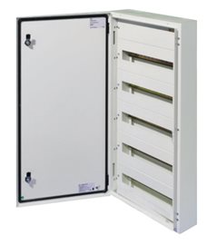 T-BOX 120/5/24 Kovová skříň T-BOX, nástěnná, 120 modulů - 5 řad, IP 65, 900x600x125 mm