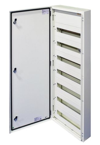 T-BOX 126/7/18 Kovová skříň T-BOX, nástěnná, 126 modulů - 7 řad, IP 65, 1250x450x125 mm