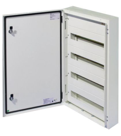 T-BOX 96/4/24 Kovová skříň T-BOX, nástěnná, 96 modulů - 4 řady, IP 65, 750x600x125 mm