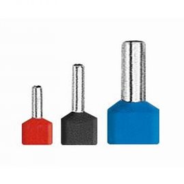 TV_4-12/100 Kabelová dutinka lisovací, dvojitá, izolovaná - šedá, průřez vodiče 2x4 mm2, 12 mm