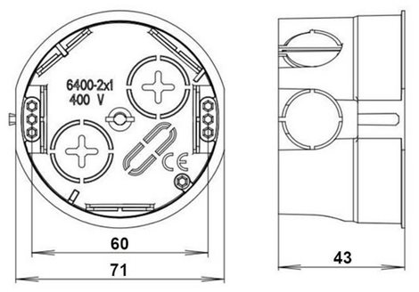 UK1-S-850 (6400-201) Samozhášivá elektroinstalační krabice, spojovatelná, 850C 2