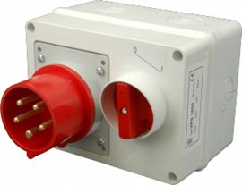 VPS 3253 Nástěnná přívodka 32A/5p s vypínačem