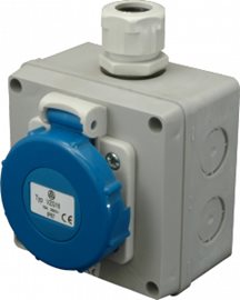 VZGN 16 Nástěnná zásuvka 250V 16A IP65