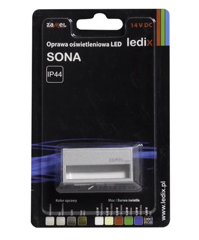 12-111-11 Světlo LED SONA, na omítku, 14Vss, IP44, HLINÍK, BÍLÁ 5