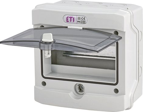 ECH-8G Nástěnná rozvodnice s průhlednými dvířky 1x8 moduly IP65