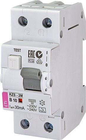 KZS-2M 1p+N A B10/0.03 10kA Kombinovaný chránič 1+N-pólový 2M typ A