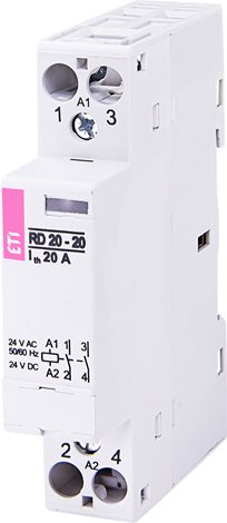 RD 20-20-24V AC/DC modulární stykač 2xNO 20A