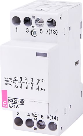 RD 25-40-24V AC/DC modulární stykač 4xNO 25A