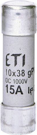 CH10x38 gPV 15A/1000V DC gPV Válcová pojistková vložka, velikost CH10