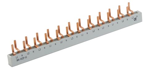 SKN0029/10 3P Propojovací lišta SKN0021/10 3P, 3+N, šířka 12 modulů, In = 63A, S = 10mm², typ konekt
