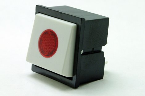 3454-28610 Vestavný spínač se signální doutnavkou (průzor červený) 6A/250V 1