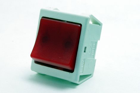 3456-28619 Vypínač dvoup. vestavný kolébkový 6A/250V, prosvětlená páčka-BR 1