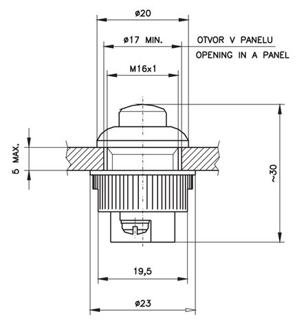 4450-40 Tlačítkový ovladač vestavný 0,5A (řaz.1/0) 2