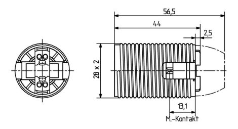 1254-034 Objímka E14 s vnějším závitem - bílá barva 2