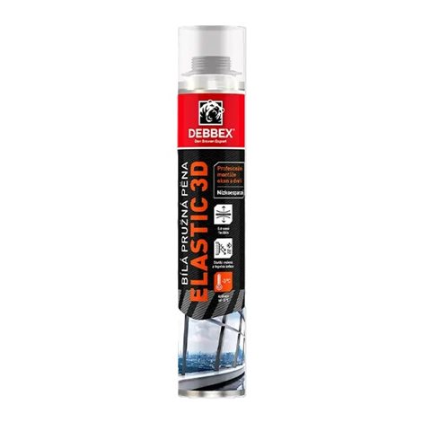 Pružná 3D pěna, pistolová dóza 750ml bílá