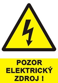 Samolepka 0120E A6 Pozor elektrický zdroj !