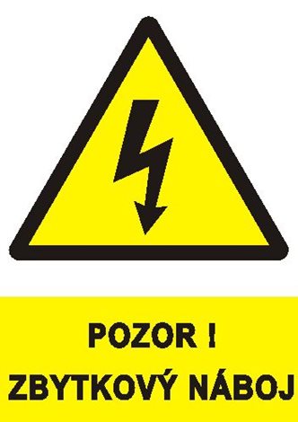 Samolepka 0129 7,1x2,7cm Pozor ! Zbytkový náboj