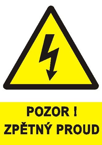 Samolepka 0131 A7 Pozor ! Zpětný proud