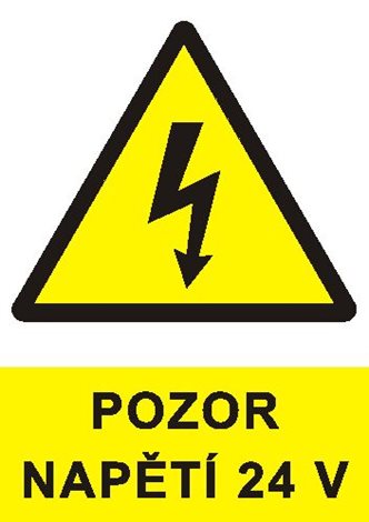 Samolepka 0181B 3x2cm Pozor napětí 24 V