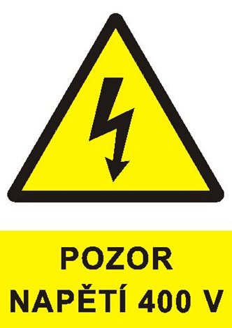 Samolepka 0181D 3x1,5cm Pozor napětí 400 V
