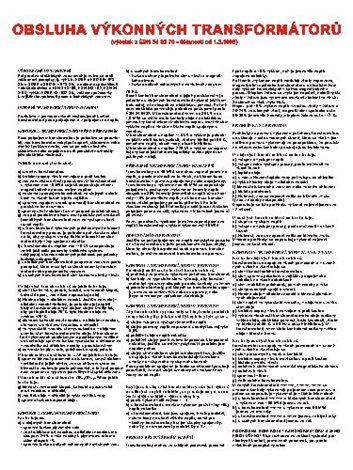 Tabulka 1812 A3 Obsluha výkonných transformátorů