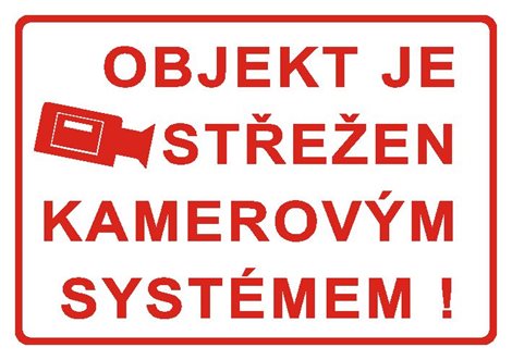 Samolepka 4202TC2 10x9cm Prostor je střežen kamerovým systémem se záznamem