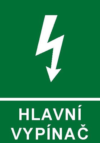 Samolepka 6131A 6,5x2cm Hlavní vypínač