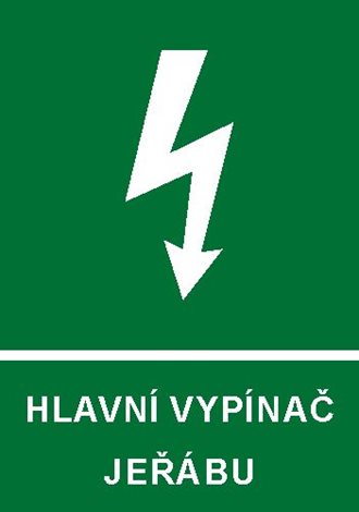 Samolepka 6132D A6 Hlavní vypínač jeřábu