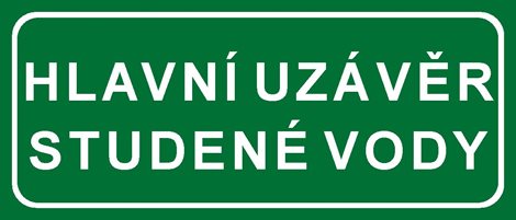Samolepka 7833C 21x9cm Hlavní uzávěr studené vody