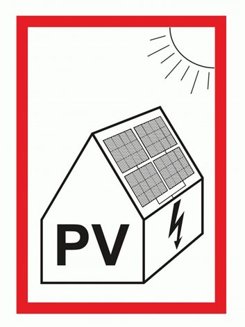 Samolepka FVE02 A7 PV symbol na fotovoltaiku
