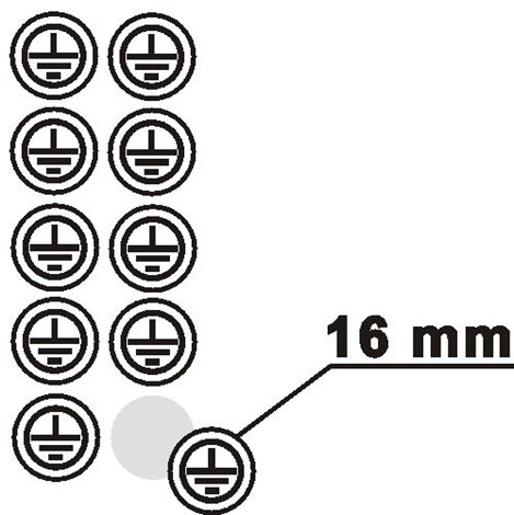 Samolepka DT012H Znak uzemnění v kruhu prům. 1,6cm,bílá f.-aršík