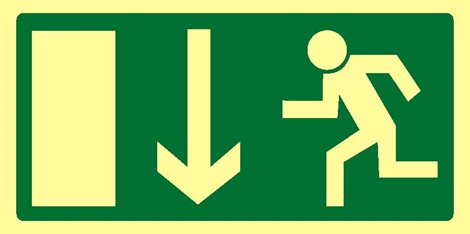 Samolepka FLZ03 30x15cm Nouzový východ (šipka dolů)