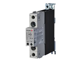 RGC1A60D15KKE Polovodičové relé SSR spínání v nule 20A 42-600 VAC, ovládání 4-32VDC s chladičem
