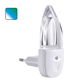 MINI LIGHT noční svítidlo do zásuvky se soumrakovým senzorem LED 0,3W IP20, bílá/zelená/modrá
