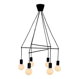 TWIG závěsné svítidlo 6x E27 40W bez zdroje 67cm IP20, matně černé