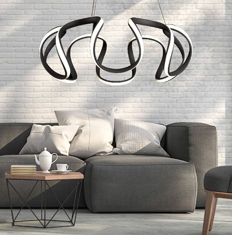 PASSO závěsné svítidlo LED 40W 4140lm 4000K 56cm IP20, černé 3
