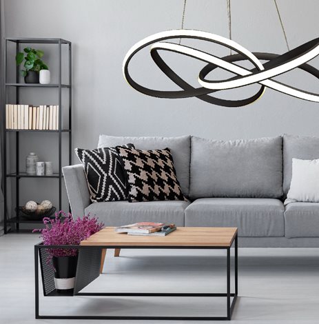PASSO závěsné svítidlo LED 40W 4320lm 4000K 56cm IP20, černé 3