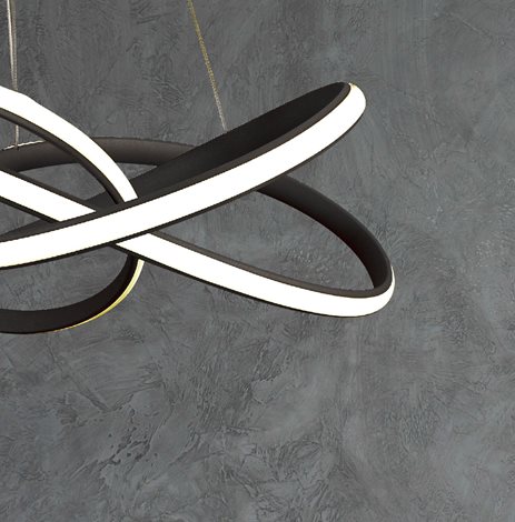PASSO závěsné svítidlo LED 40W 4320lm 4000K 56cm IP20, černé 4