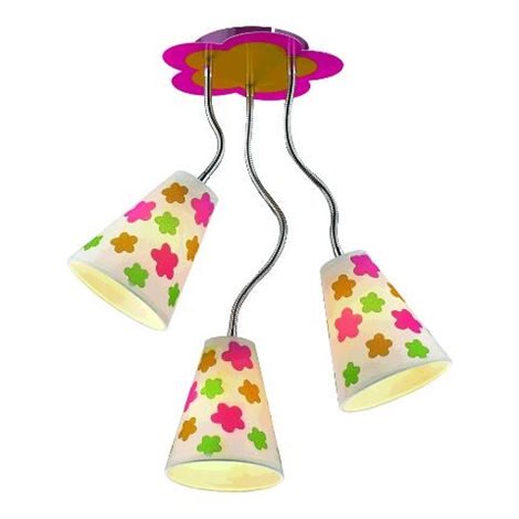 FLORIST dětské stropní svítidlo 3x E14 40W bez zdroje 35cm IP20, barevný motiv květiny