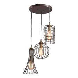 TRION závěsné svítidlo 3x E27 60W bez zdroje 30cm IP20, hnědé