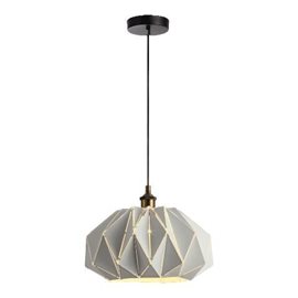 CATANIA závěsné svítidlo 1x E27 40W bez zdroje 35cm IP20, matně bílé / starožitná mosaz