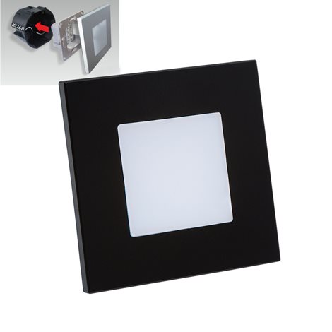 STEP LIGHT schodišťové svítidlo LED 1W 60lm 4000K 8,6cm hranaté IP20, černé 1