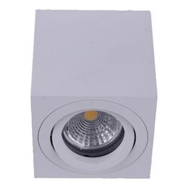ALUX stropní bodové svítidlo 1x GU10 50W bez zdroje 8cm hranaté IP20, bílé