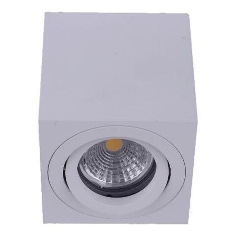 ALUX stropní bodové svítidlo 1x GU10 50W bez zdroje 8cm hranaté IP20, bílé
