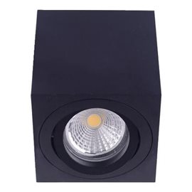 ALUX stropní bodové svítidlo 1x GU10 50W bez zdroje 8cm hranaté IP20, černé