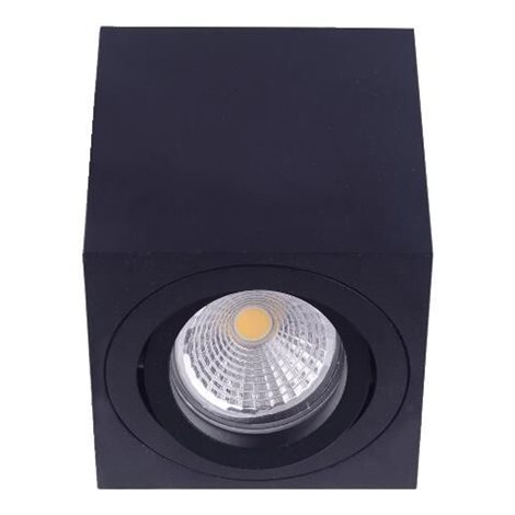 ALUX stropní bodové svítidlo 1x GU10 50W bez zdroje 8cm hranaté IP20, černé
