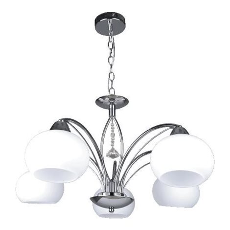 ARAGONA závěsné svítidlo 5x E27 60W bez zdroje 55cm IP20, chrom/bílá