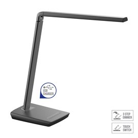 AUMERA stolní lampa LED 8W 700lm 3000K IP20, šedá