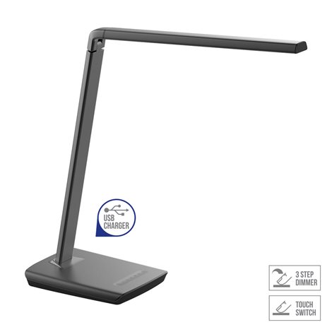 AUMERA stolní lampa LED 8W 700lm 3000K IP20, šedá 1