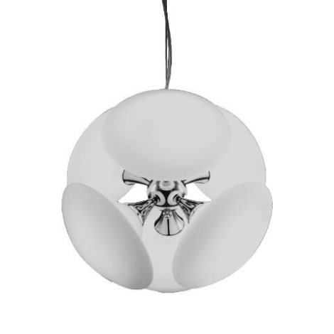DIAMO závěsné svítidlo 6x E14 40W bez zdroje 42cm IP20, chromové/opálové